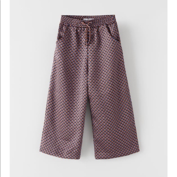 Zara Girls Printed Wide Leg Pants - Picture 1 of 8
